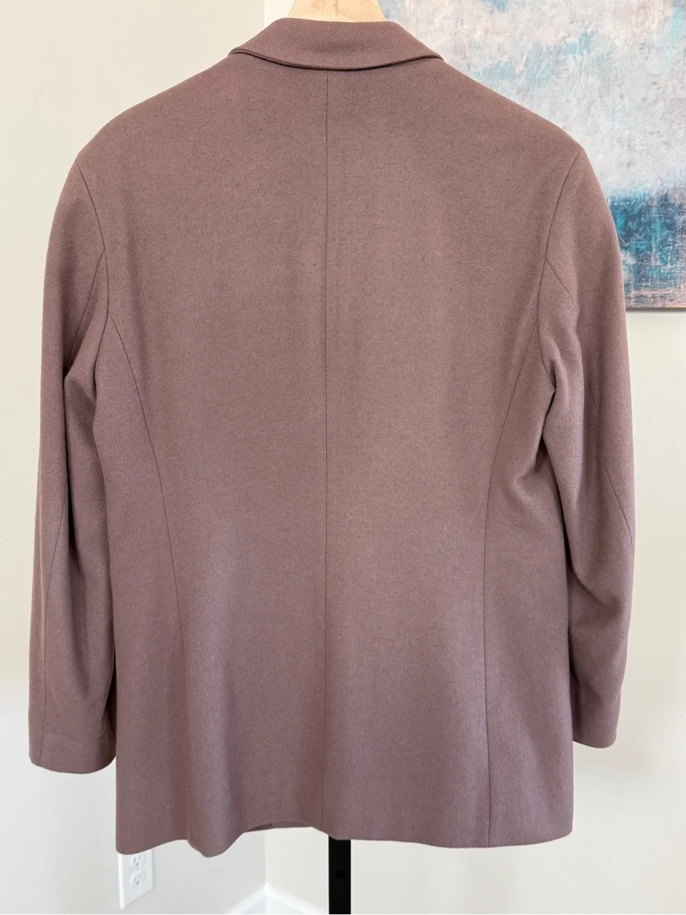 Vintage 90s J. Crew Wool Cashmere Blazer Brown Oversized Longline Jacket 4